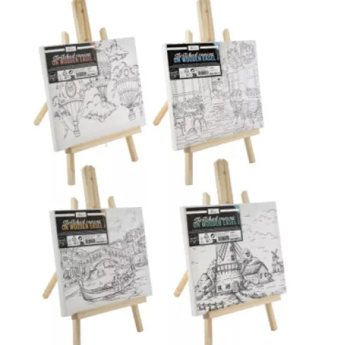 Nassau Fine Art - Malerlærred Med Print Og Staffeli - Assorteret