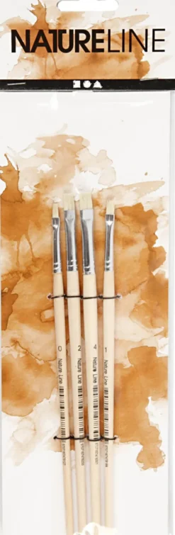 Nature Line Pensler - Nr. 00+1+2+4 - L 18,5-19 CM - B 5-7 MM - Flad - 4 Stk