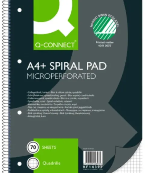 Notesblok - A4 - Ternet - Spiral - 70 Sider