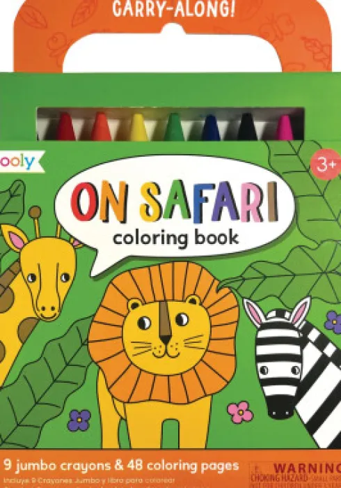 Ooly - Farvekridt Og Malebog - Safari - Carry Along