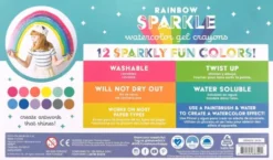 Ooly - Gel Farvekridt 12 Stk - Rainbow Sparkle Watercolor Metallic