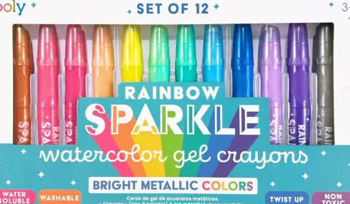 Ooly - Gel Farvekridt 12 Stk - Rainbow Sparkle Watercolor Metallic