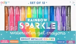 Ooly - Gel Farvekridt 12 Stk - Rainbow Sparkle Watercolor Metallic