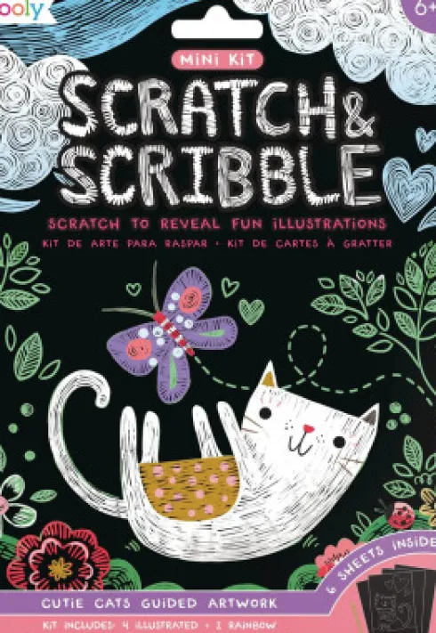 Ooly - Ridsekort - Cutie Cats - Mini Scratch Og Scribble