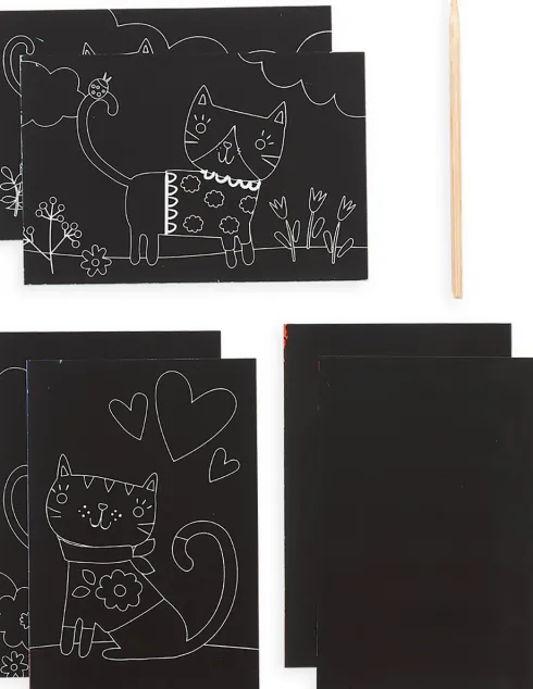 Ooly - Ridsekort - Cutie Cats - Mini Scratch Og Scribble