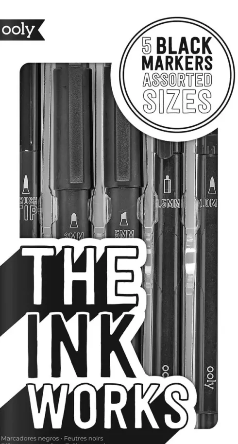 Ooly - Sort Pen 5 Stk - The Ink Works
