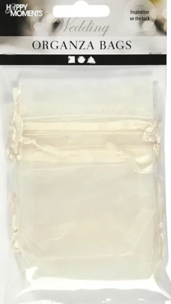 Organzapose - Str. 7X10 CM - Råhvid - 10 Stk