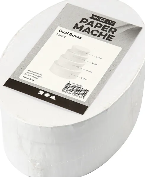 Ovale Æsker - H 4+5+6+7 CM - L 10+12+14+16 CM - Hvid - 4 Stk