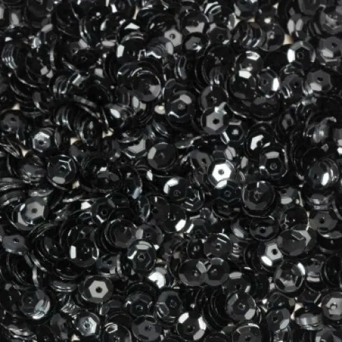 Pailletter - Sort - 8 MM - 500 G