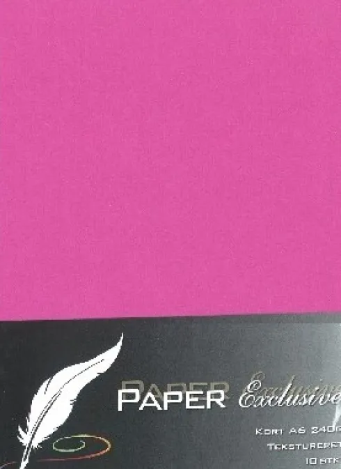 Paper Exclusive - Kort - A6 - 240G - Cerise Tekstureret - 10 Stk