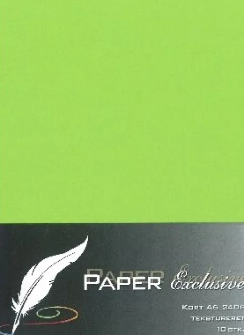 Paper Exclusive - Kort - A6 - 240G - Lime Tekstureret - 10 Stk