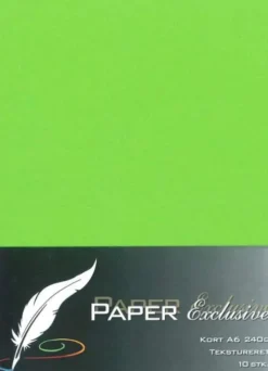 Paper Exclusive - Kort - A6 - 240G - Lime Tekstureret - 10 Stk