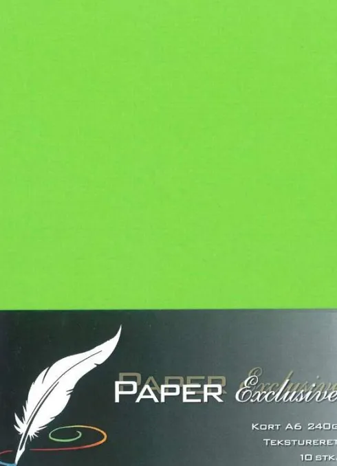 Paper Exclusive - Kort - A6 - 240G - Lime Tekstureret - 10 Stk