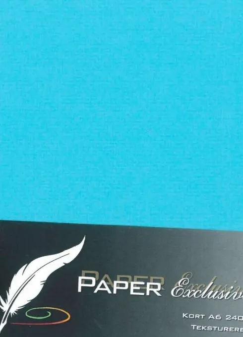 Paper Exclusive - Kort - A6 - 240G - Lyseblå Tekstureret - 10 Stk