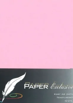 Paper Exclusive - Kort - A6 - 240G - Lyserød Tekstureret - 10 Stk