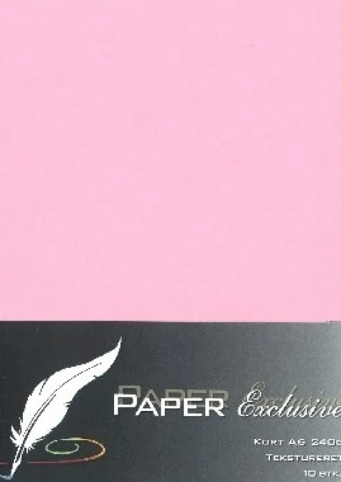 Paper Exclusive - Kort - A6 - 240G - Lyserød Tekstureret - 10 Stk