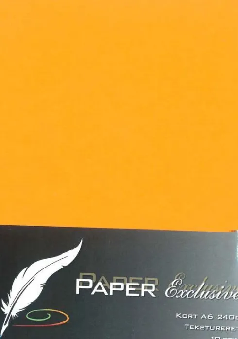 Paper Exclusive - Kort - A6 - 240G - Orange Tekstureret - 10 Stk