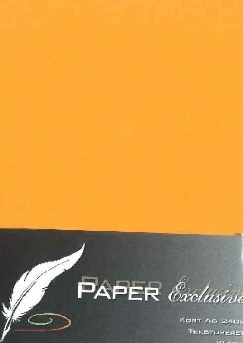 Paper Exclusive - Kort - A6 - 240G - Orange Tekstureret - 10 Stk