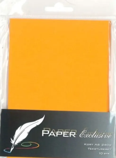 Paper Exclusive - Kort - A6 - 240G - Orange Tekstureret - 10 Stk