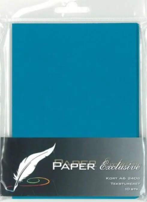 Paper Exclusive - Kort - A6 - 240G - Petroleum Tekstureret - 10 Stk