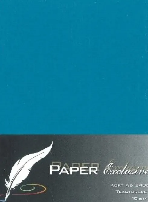 Paper Exclusive - Kort - A6 - 240G - Petroleum Tekstureret - 10 Stk