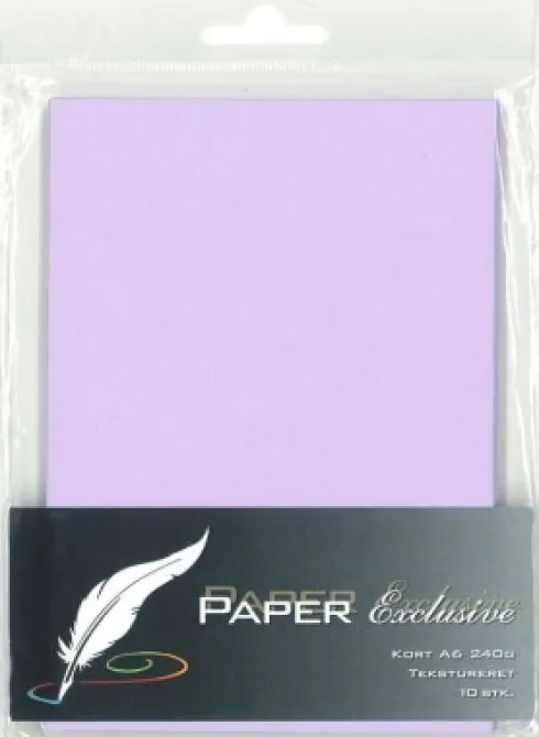 Paper Exclusive - Kort - A6 - 240G - Violet Tekstureret - 10 Stk