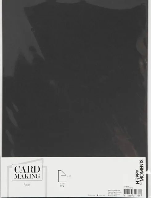 Papir - A4 - 210X297 MM - 80 G - Sort - 20 Stk