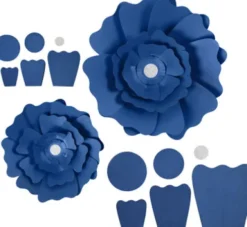 Papirblomster - Ø 15+25 CM - 230 G - Blå - 2 Stk