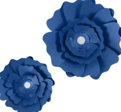 Papirblomster - Ø 15+25 CM - 230 G - Blå - 2 Stk