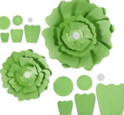 Papirblomster - Ø 15+25 CM - 230 G - Grøn - 2 Stk