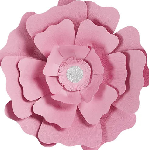 Papirblomster - Ø 15+25 CM - 230 G - Lyserød - 2 Stk