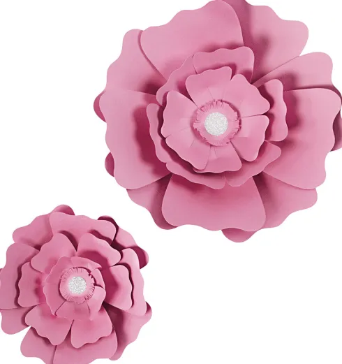Papirblomster - Ø 15+25 CM - 230 G - Lyserød - 2 Stk
