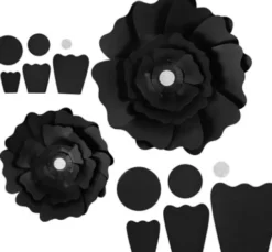 Papirblomster - Ø 15+25 CM - 230 G - Sort - 2 Stk