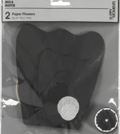 Papirblomster - Ø 15+25 CM - 230 G - Sort - 2 Stk