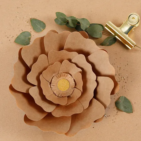 Papirblomster - Ø 15+25 CM - Natur - 2 Stk