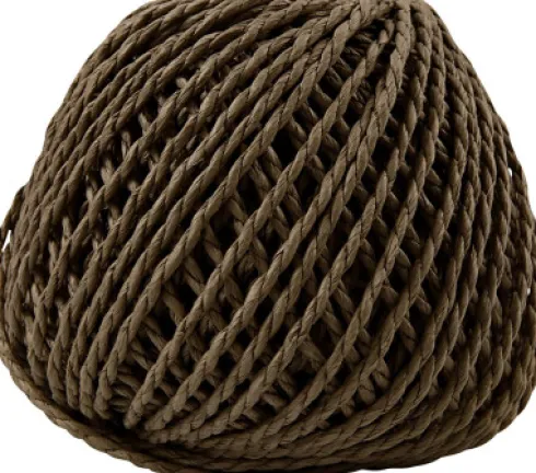 Papirgarn - Tykkelse 2,5-3 MM - Mørk Brun - L 40 M - 150 G