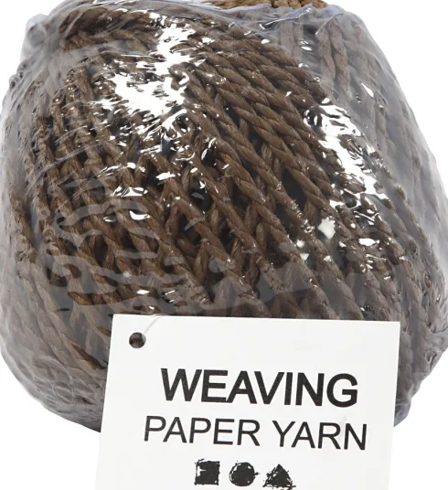 Papirgarn - Tykkelse 2,5-3 MM - Mørk Brun - L 40 M - 150 G