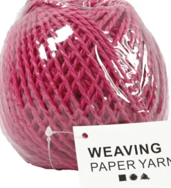 Papirgarn - Tykkelse 2,5-3 MM - Pink - L 40 M - 150 G