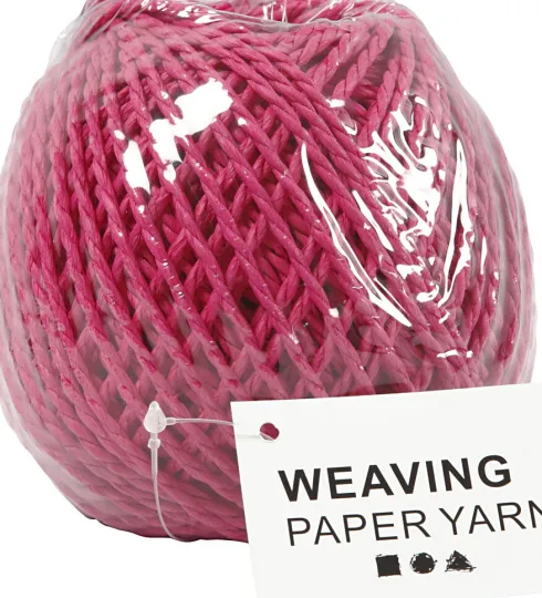 Papirgarn - Tykkelse 2,5-3 MM - Pink - L 40 M - 150 G