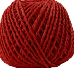 Papirgarn - Tykkelse 2,5-3 MM - Rød - L 40 M - 150 G