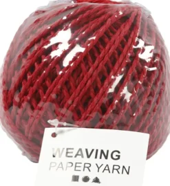 Papirgarn - Tykkelse 2,5-3 MM - Rød - L 40 M - 150 G