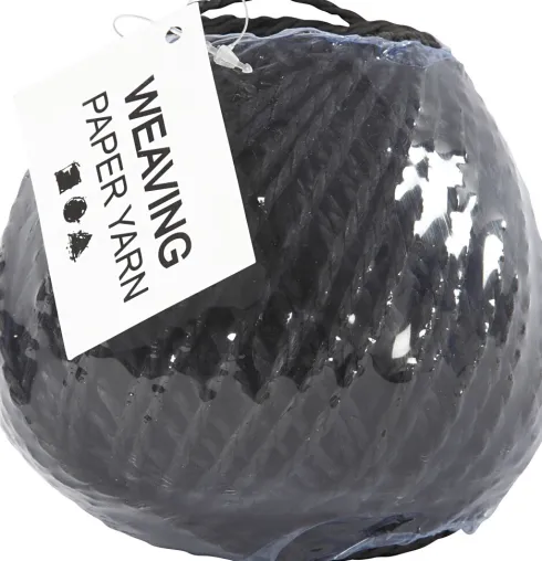 Papirgarn - Tykkelse 2,5-3 MM - Sort - L 40 M - 150 G