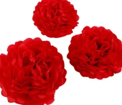 Papir Pomponer - Ø 20+24+30 CM - 16 G - Rød - 3 Stk