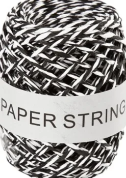 Papirsnor - Tykkelse 1 MM - Sort/Hvid - 50 M