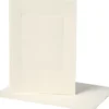 Passepartoutkort Med Kuvert - Rektangulær - Kort Str. 10,5X15 CM - Kuvert Str. 11,5X16,5 CM - Råhvid - 10 Sæt