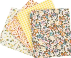 Patchworkstof - Str. 45X55 CM - 100 G - Gul - 4 Stk./ 1 Bundt