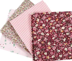 Patchworkstof - Str. 45X55 CM - 100 G - Rosa - 4 Stk./ 1 Bundt