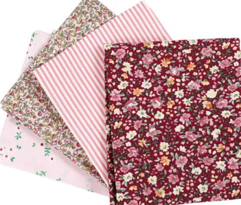 Patchworkstof - Str. 45X55 CM - 100 G - Rosa - 4 Stk./ 1 Bundt