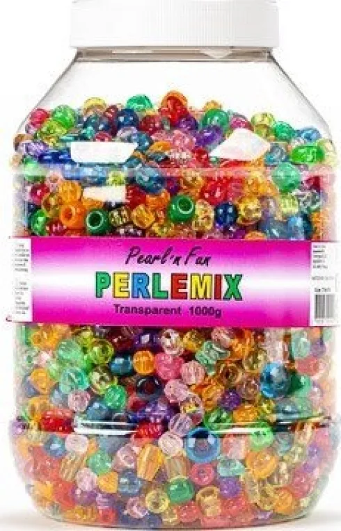 Pearl 'N Fun Perler - Transparent Mix I Bøtte - 1000 G