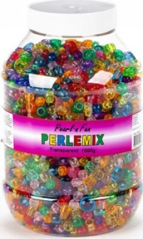 Pearl 'N Fun Perler - Transparent Mix I Bøtte - 1000 G
